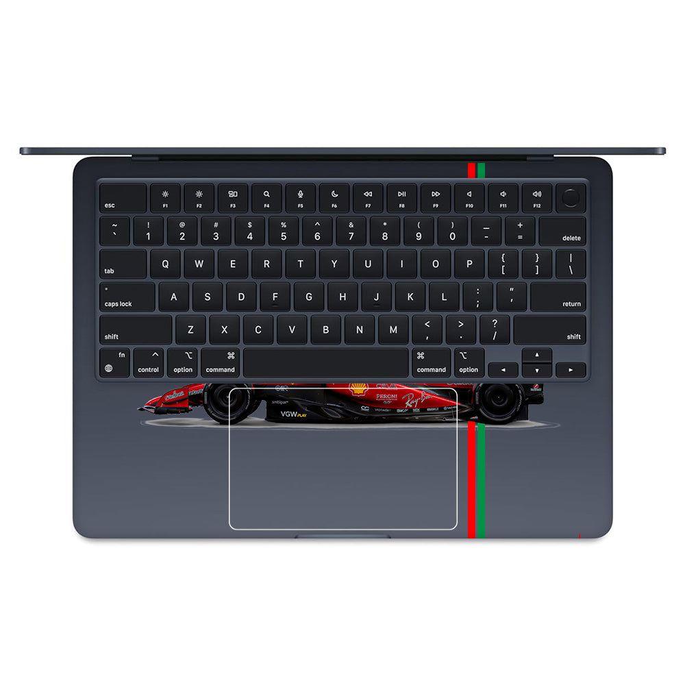 Transparent Ferrari Flame MacBook Air 13 M3 2024 Laptop Skin