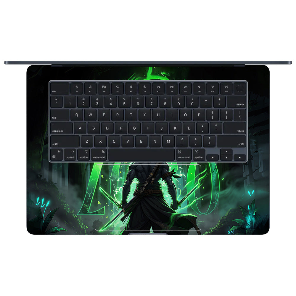 Zoro Green Aura MacBook Air 15 M3 2024 Laptop Skin