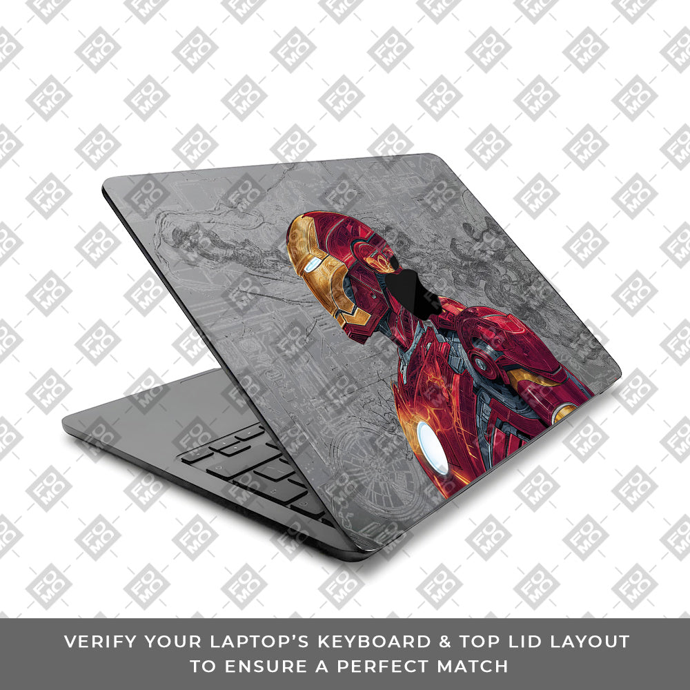 Transparent Futuristic Iron Man MacBook Air 15 M4 2025 Laptop Skin