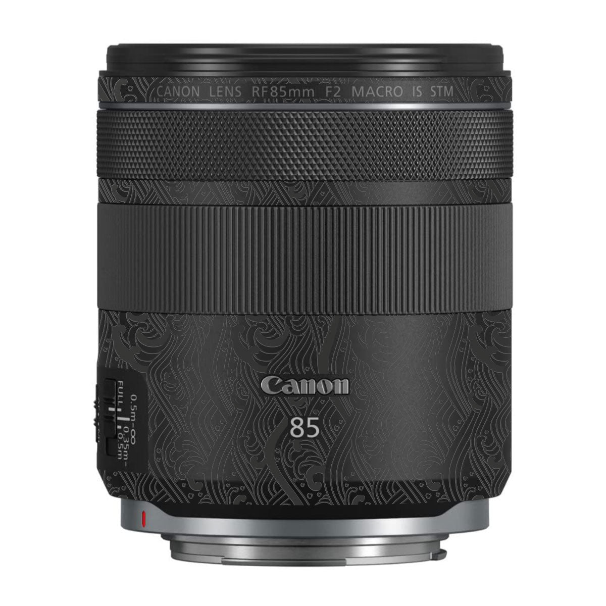 Textured Matte Charcoal Canon RF 85mm F/2 Macro IS STM Camera Lens Skin