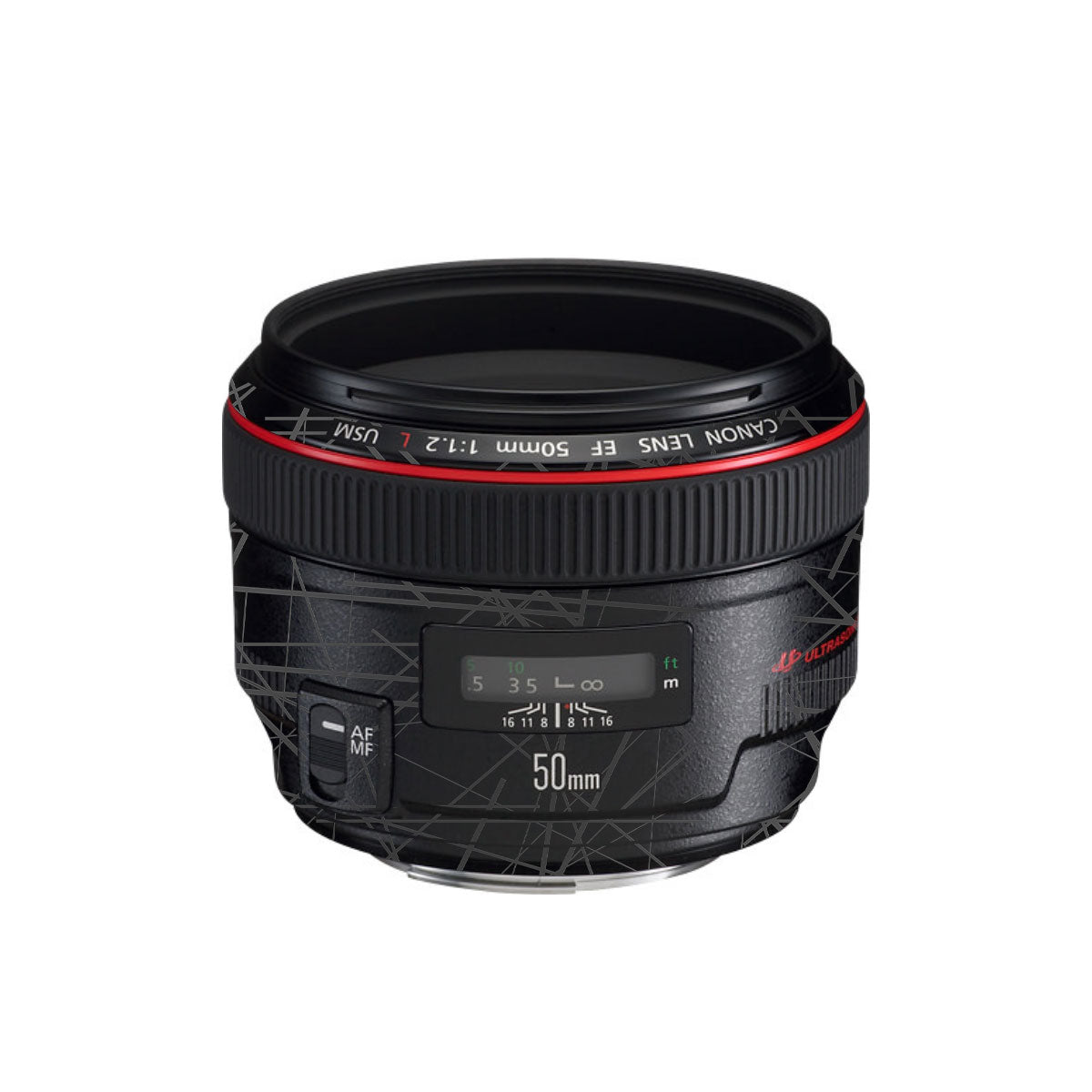 Textured Matte Graphite Canon EF 50mm F/1.2 L USM Camera Lens Skin