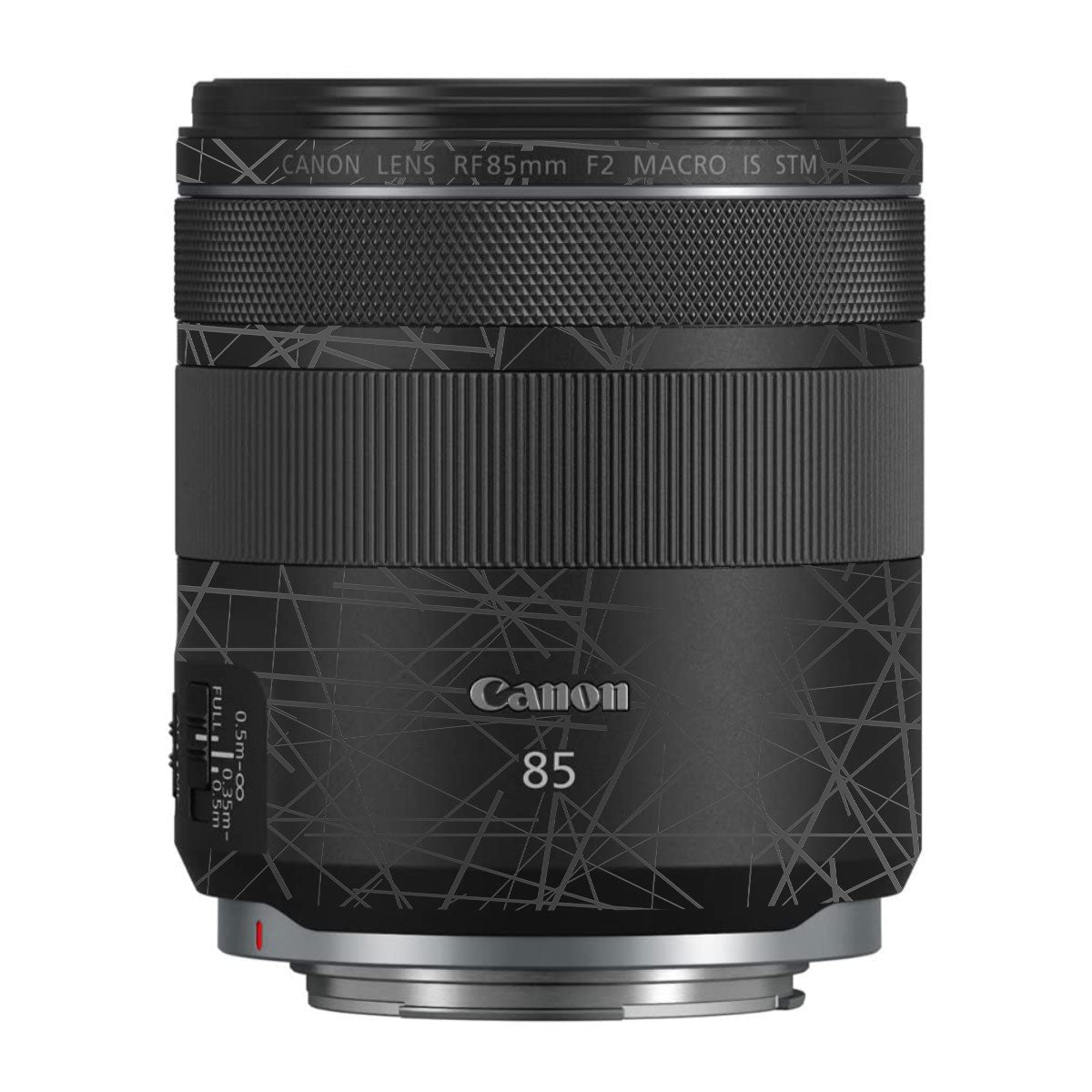 Textured Matte Graphite Canon RF 85mm F/2 Macro IS STM Camera Lens Skin