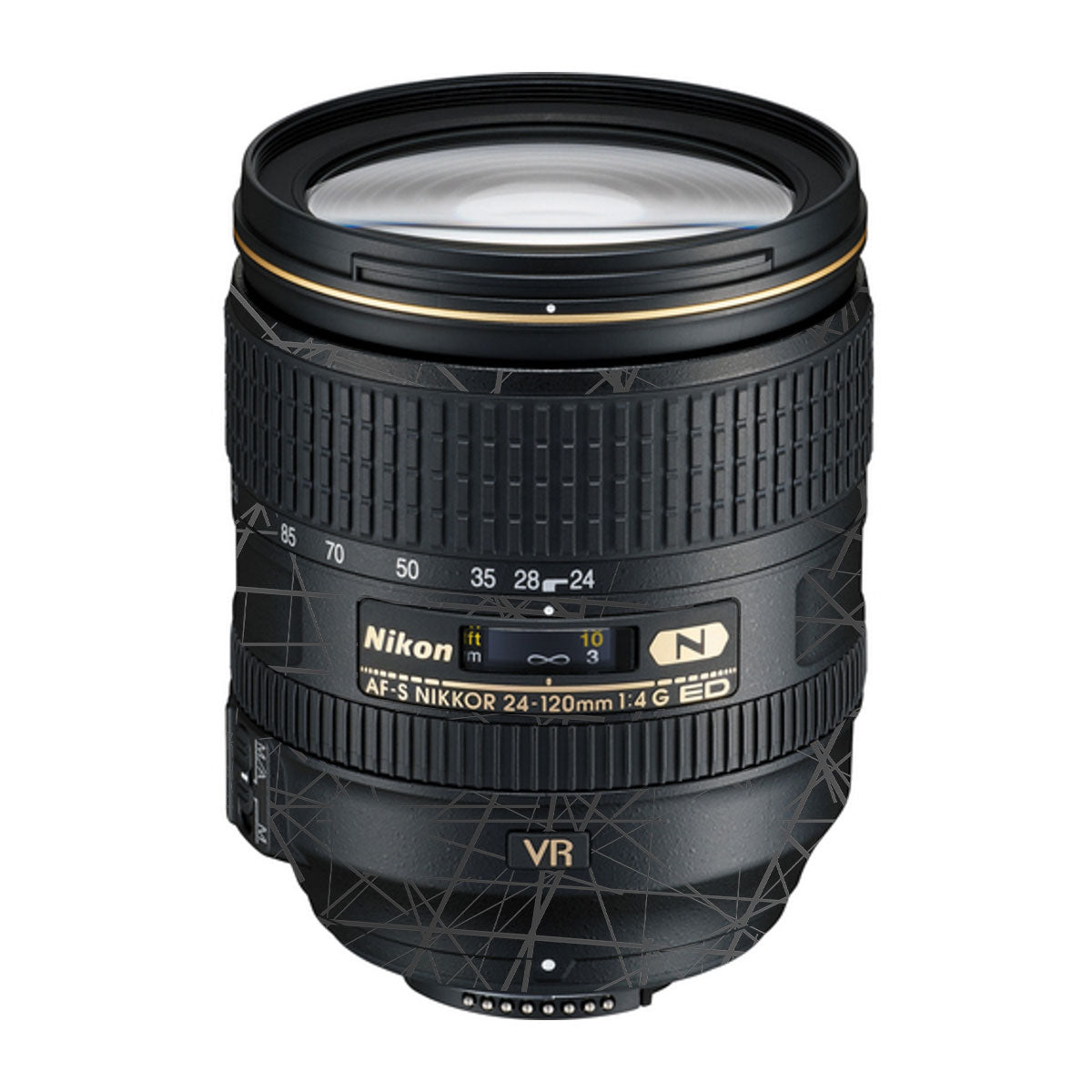 Textured Matte Graphite Nikon Nikkor AF-S 24-120mm F4 G ED VR Camera Lens Skin
