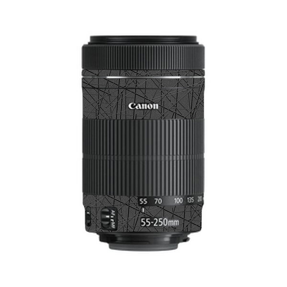 Textured Metallic Steel Grain Canon EF-S 55–250mm f/4–5.6 IS STM Camera Lens Skin
