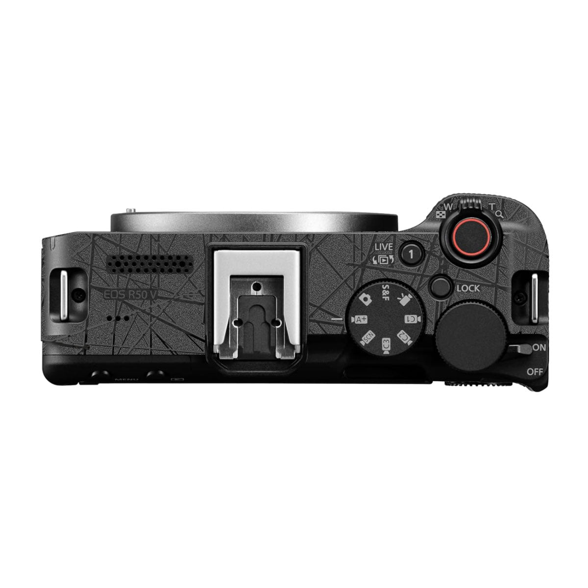 Textured Metallic Steel Grain Canon EOS R50V Camera Skin
