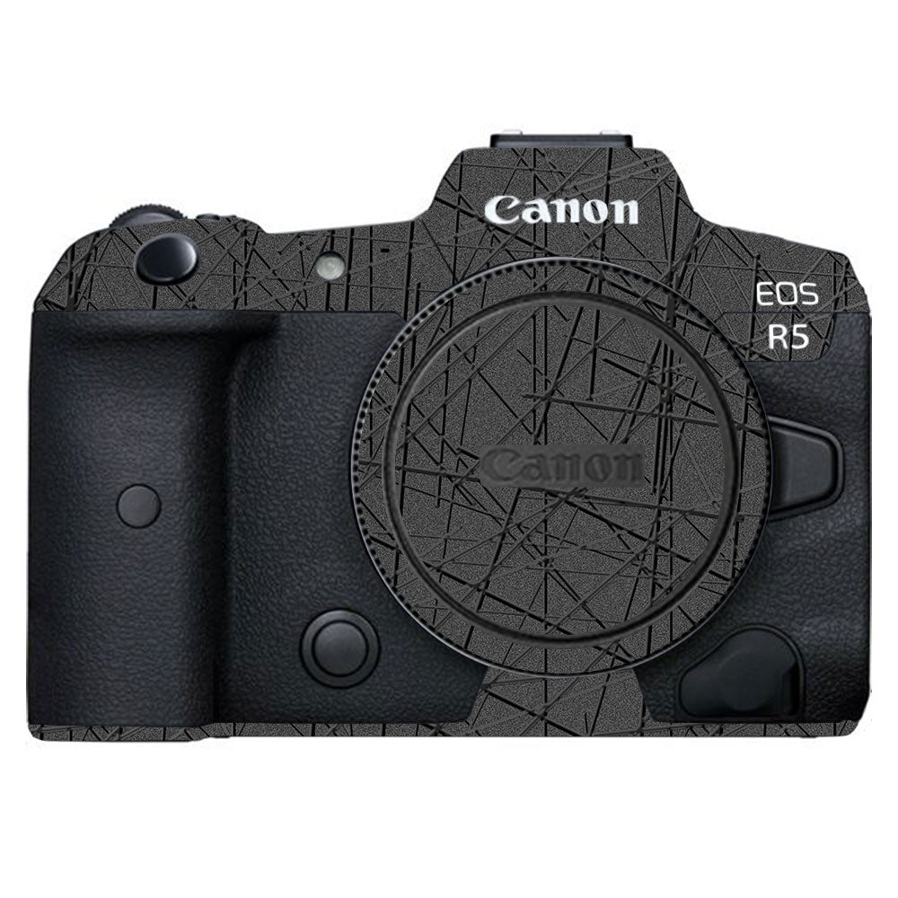 Textured Metallic Steel Grain Canon EOS R5 Camera Skin