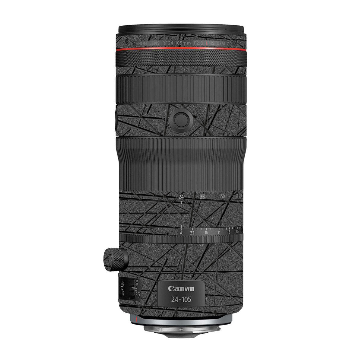 Textured Metallic Steel Grain Canon RF 24-105mm F/2.8 L IS USM Z Camera Lens Skin