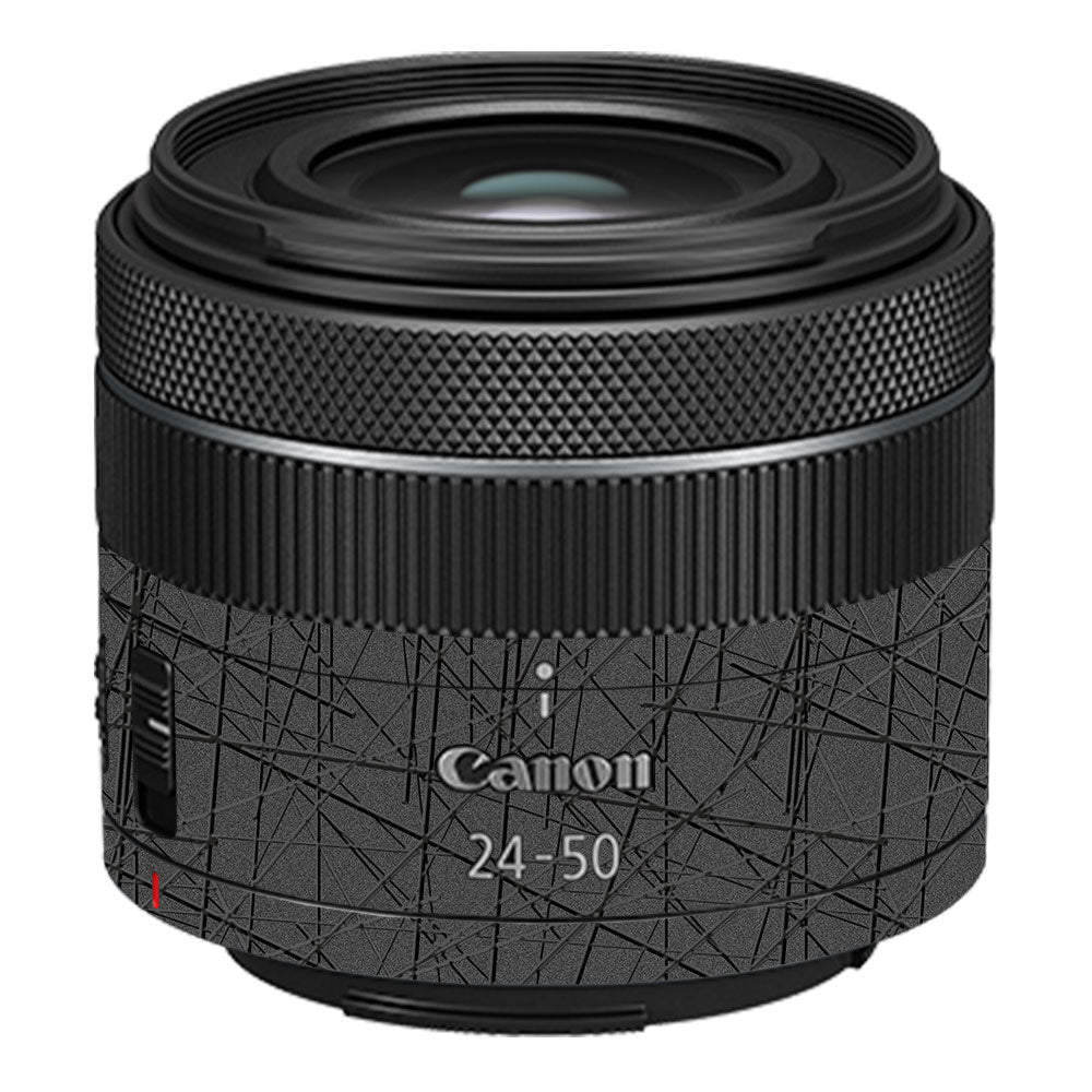 Textured Metallic Steel Grain Canon RF 24–50mm f/4.5–6.3 IS STM Camera Lens Skin