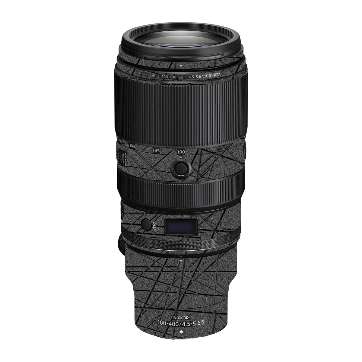 Textured Metallic Steel Grain Nikon Nikkor Z 100-400mm F/4.5-5.6 VR S Camera Lens Skin