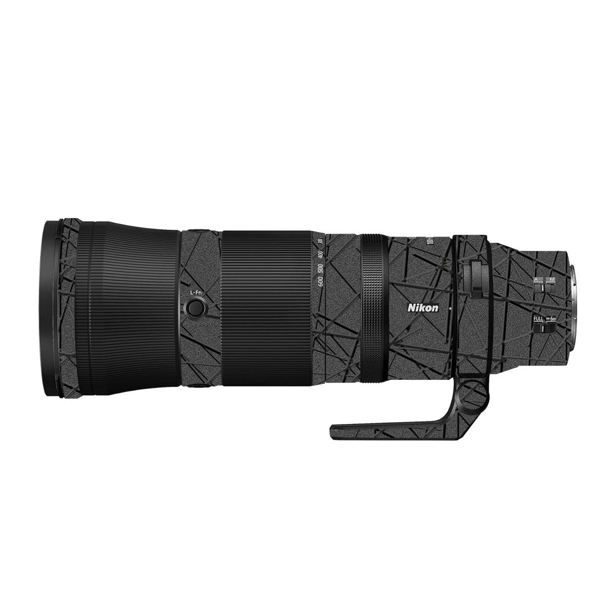 Textured Metallic Steel Grain Nikon Nikkor Z 180-600mm F/5.6-6.3 VR Camera Lens Skin