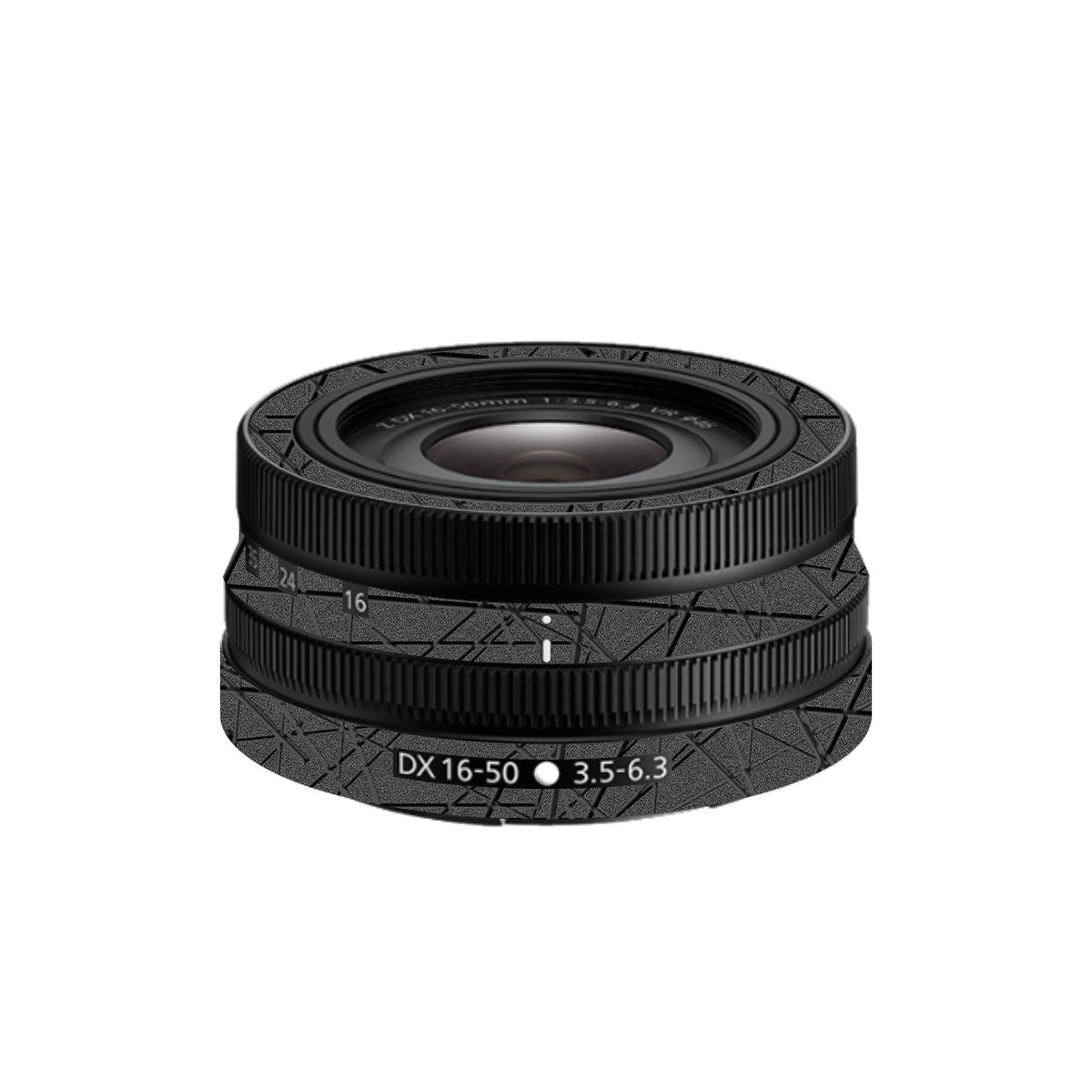 Textured Metallic Steel Grain Nikon Nikkor Z DX 16-50mm F/3.5-6.3 VR Camera Lens Skin