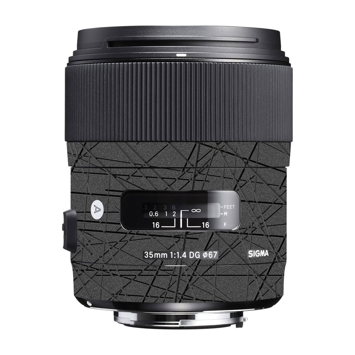 Textured Metallic Steel Grain Sigma 35mm F/1.4 DG Canon Mount Camera Lens Skin
