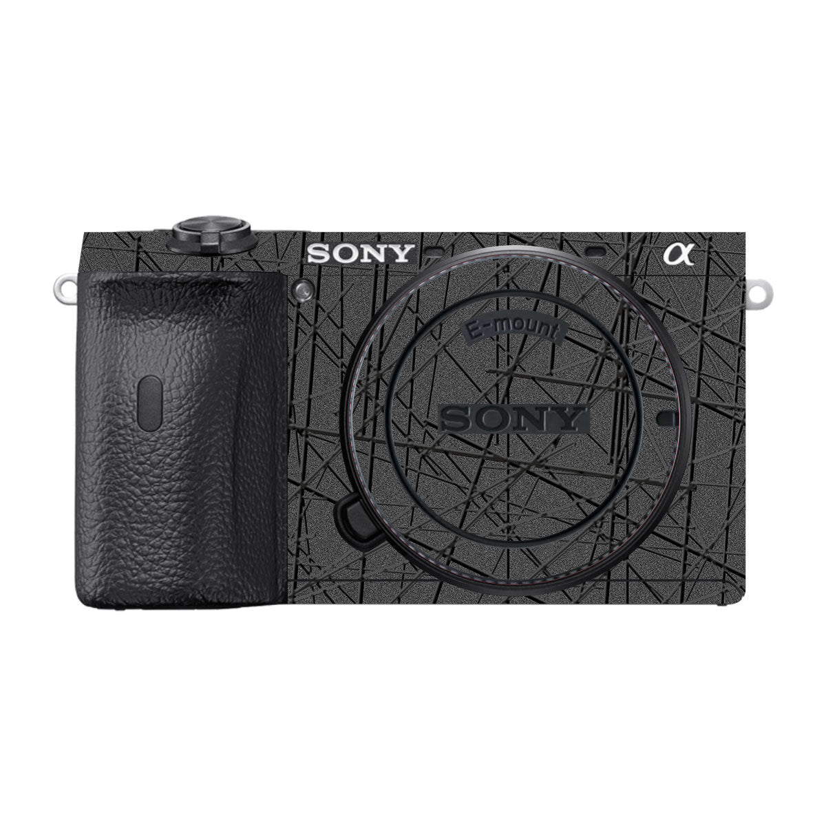 Textured Metallic Steel Grain Sony A6600 Camera Skins