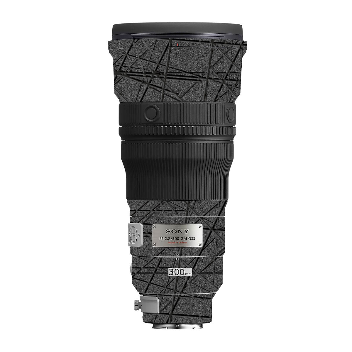 Textured Metallic Steel Grain Sony FE 300mm F/2.8 GM OSS Camera Lens Skin