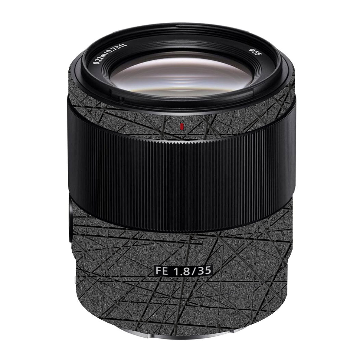 Textured Metallic Steel Grain Sony FE 35mm F/1.8 Camera Lens Skin