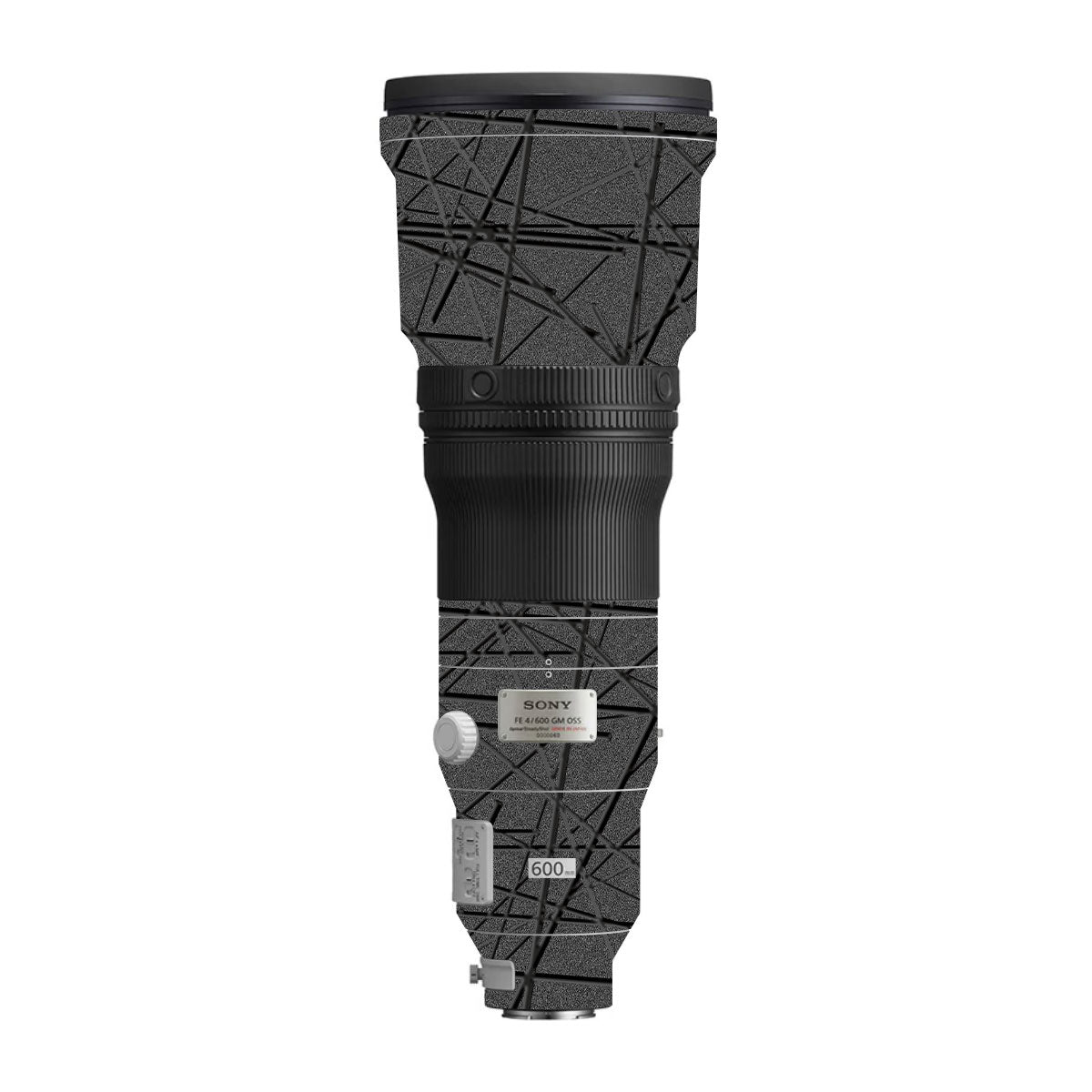 Textured Metallic Steel Grain Sony FE 600mm F/4 GM OSS Camera Lens Skin