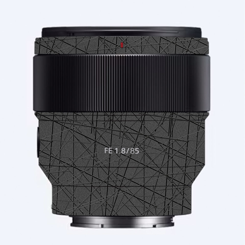 Textured Metallic Steel Grain Sony FE 85mm f/1.8 Camera Lens Skin