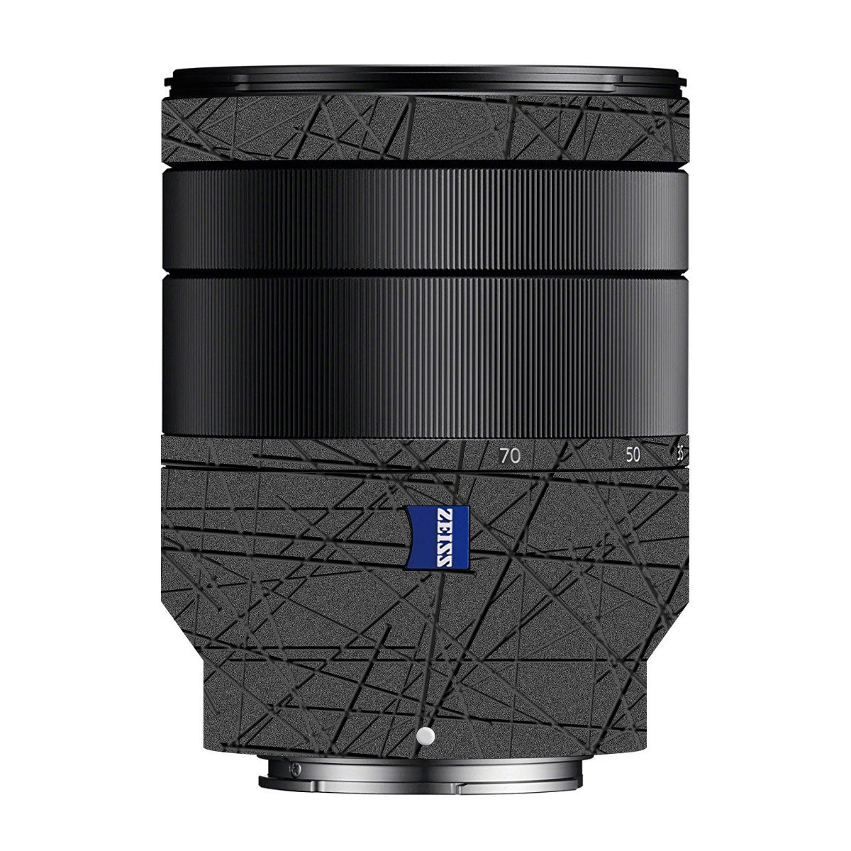 Textured Metallic Steel Grain Zeiss Vario-Tessar FE 24-70mm F/4 ZA OSS Sony E Camera Lens Skin