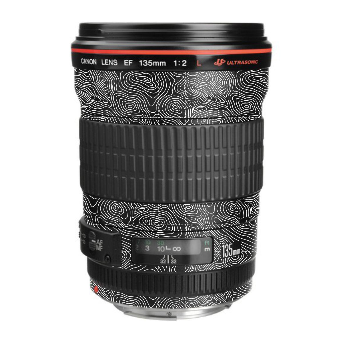 Textured Midnight Slate Canon EF 135mm F/2L USM Camera Lens Skin