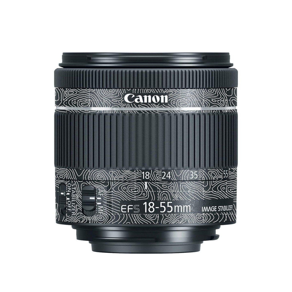 Textured Midnight Slate Canon EF-S 18-55mm F/4-5.6 IS STM Camera Lens Skin