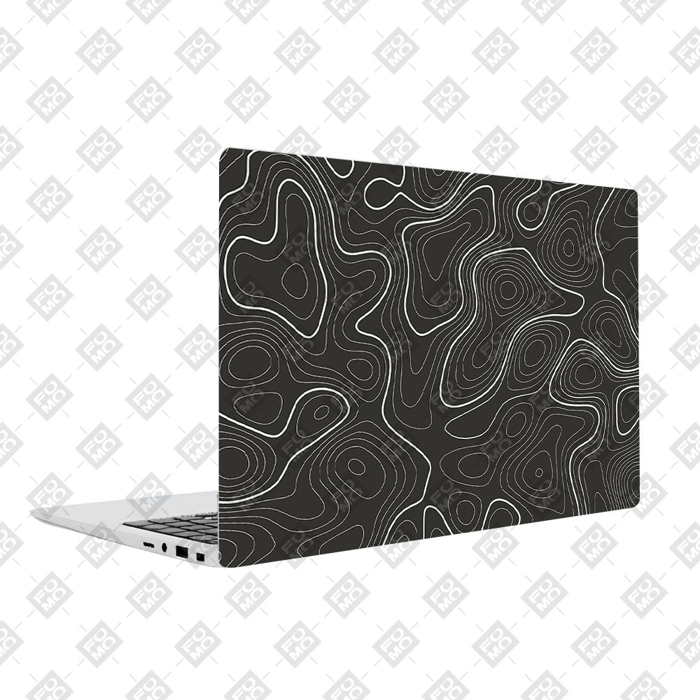 Grayscale Topographic Lines Samsung Galaxy Book 4 15.6 Laptop Skin