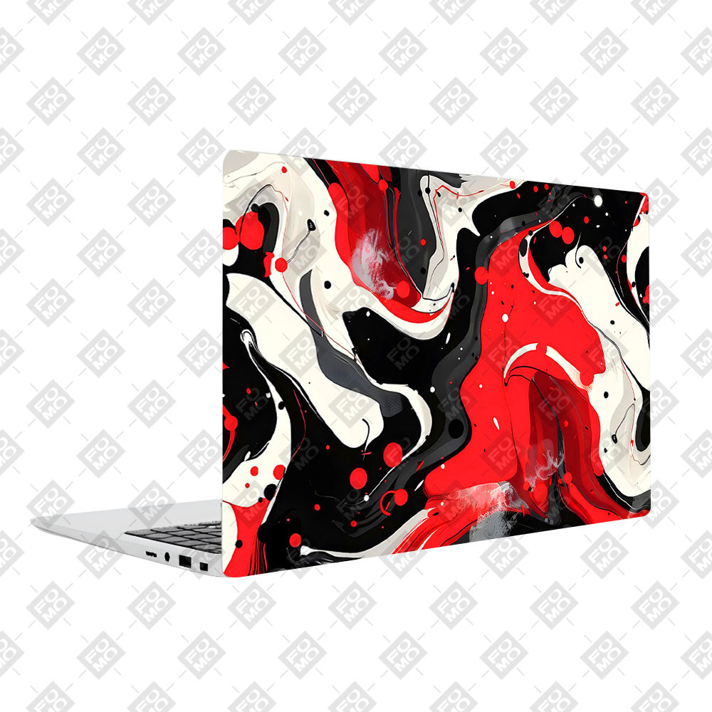 Red and White Paint Swirls Samsung Galaxy Book 4 15.6 Laptop Skin