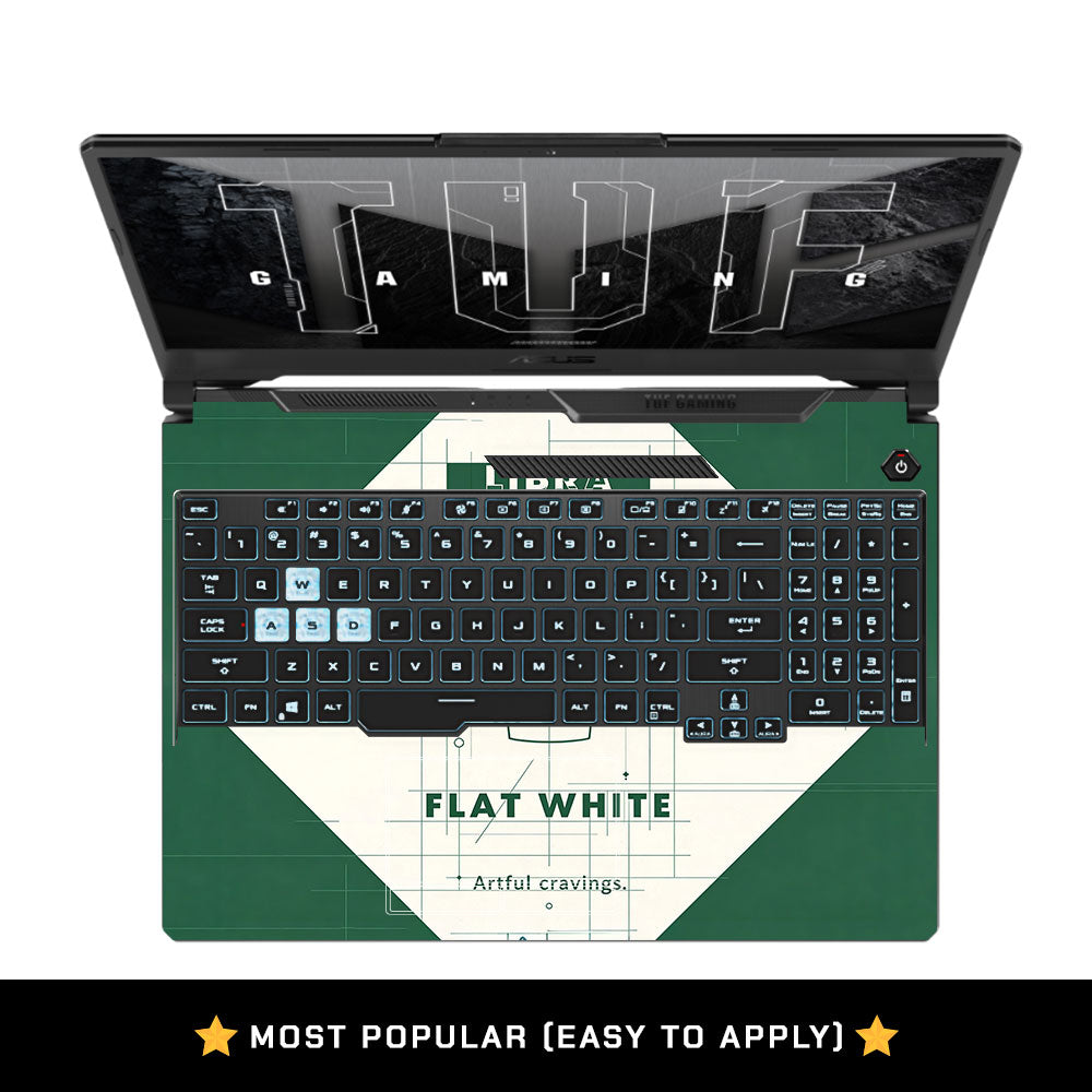 Libra Flat White Asus TUF F15 FX506 & A15 FA506 3D Laptop Skin