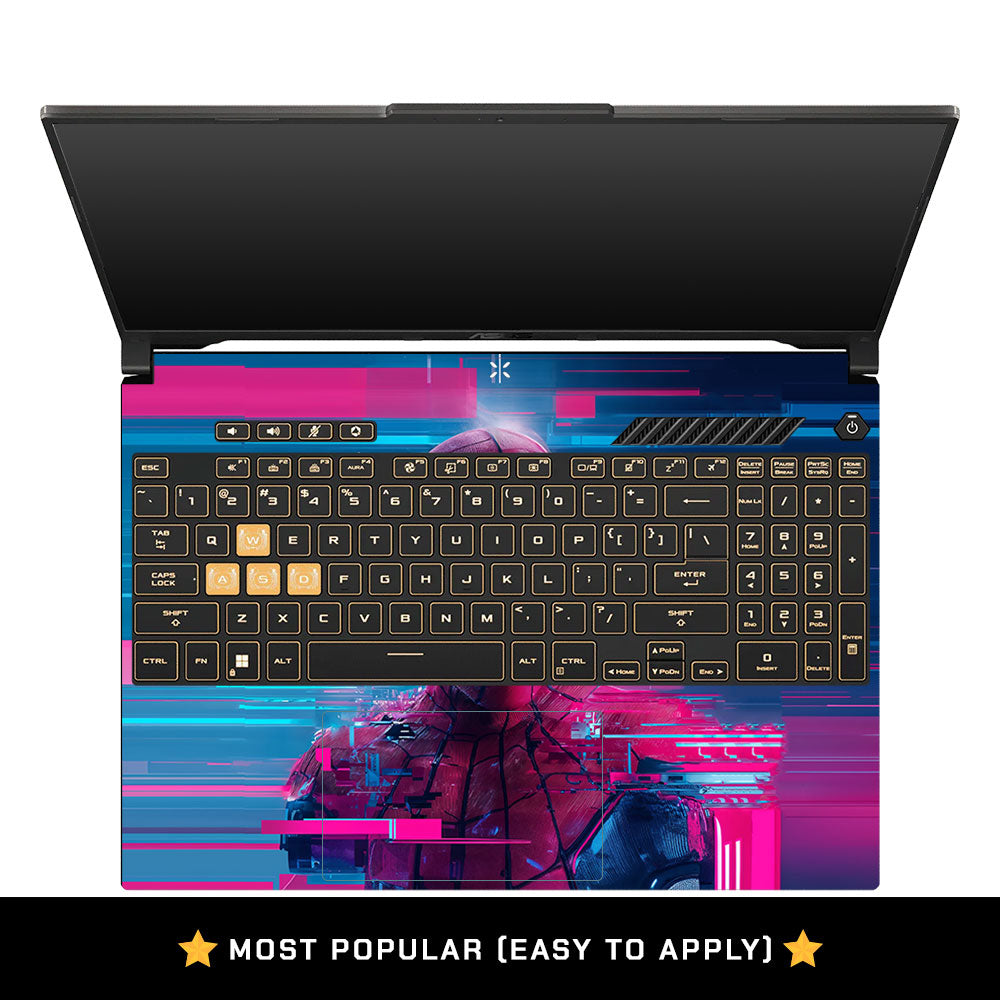 Glitch Spider Asus TUF Gaming F16 3D Laptop Skin