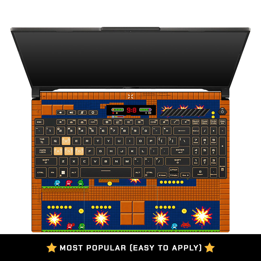 Pixelated Retro Arcade Asus TUF Gaming A16 Laptop Skin