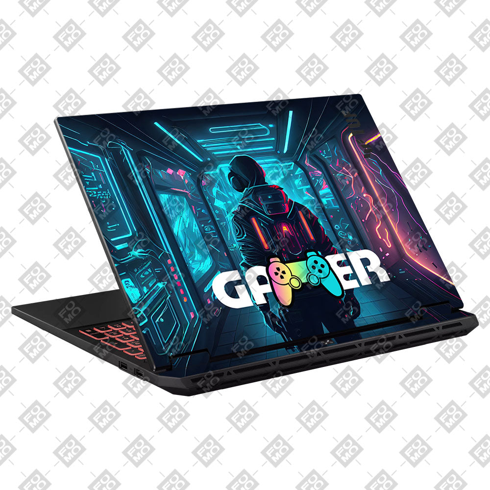 Gamer in Glowing Background Gaming Asus TUF Gaming A16 2025 Laptop Skin