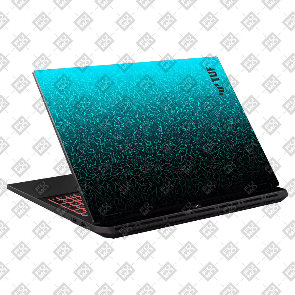 Cyan Blue to Black Asus TUF Gaming A16 2025 Laptop Skin