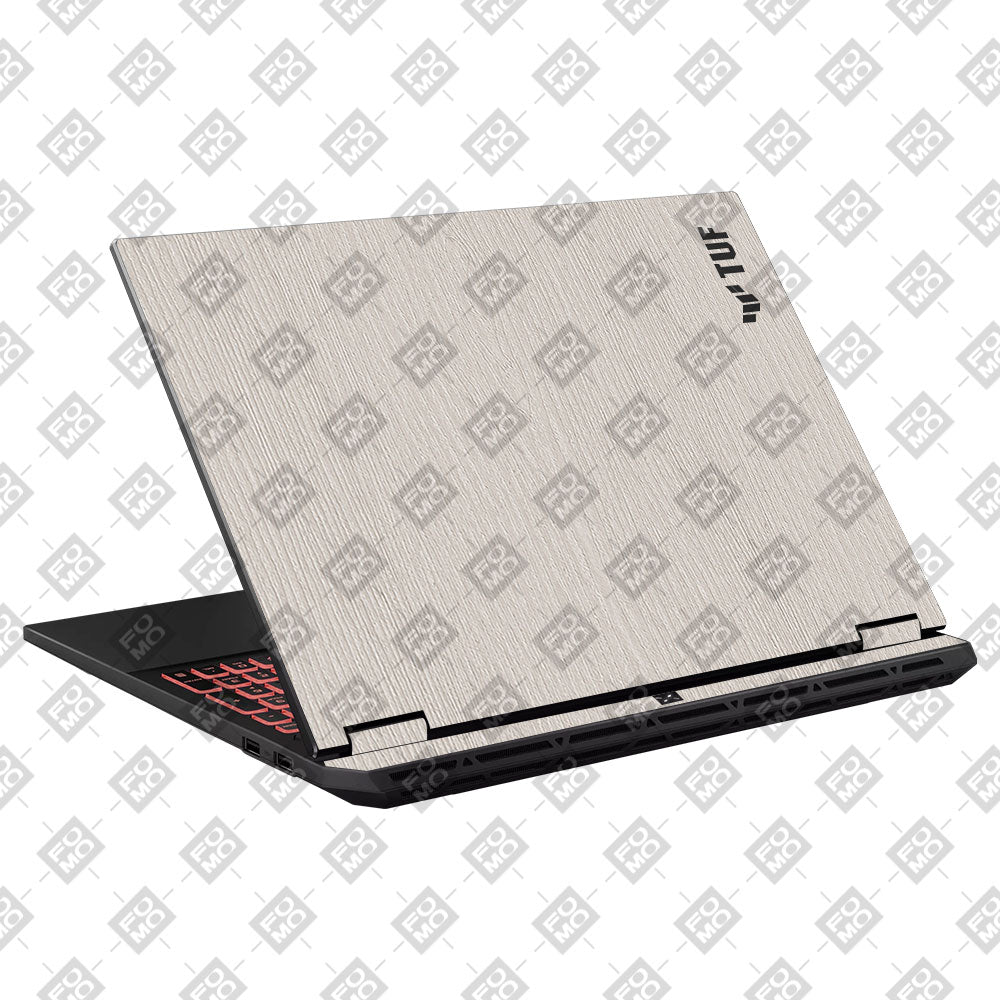 Textured White Wood Asus TUF Gaming A16 2025 Laptop Skin