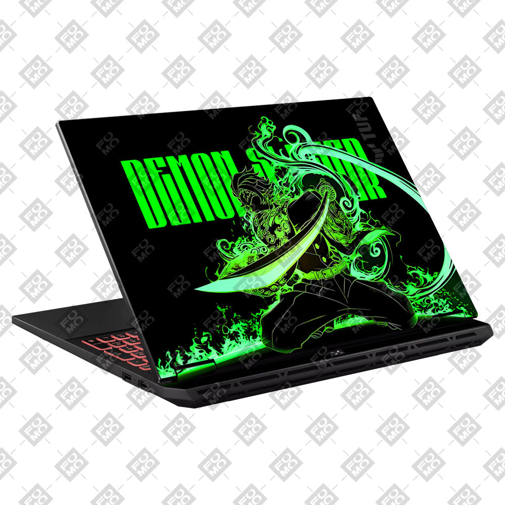 Tanjiro Green Flame Dance Asus TUF Gaming A16 2025 Laptop Skin
