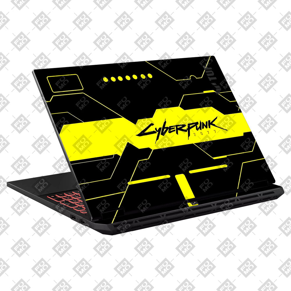 Cyberpunk Yellowline Grid Asus TUF Gaming A16 2025 Laptop Skin
