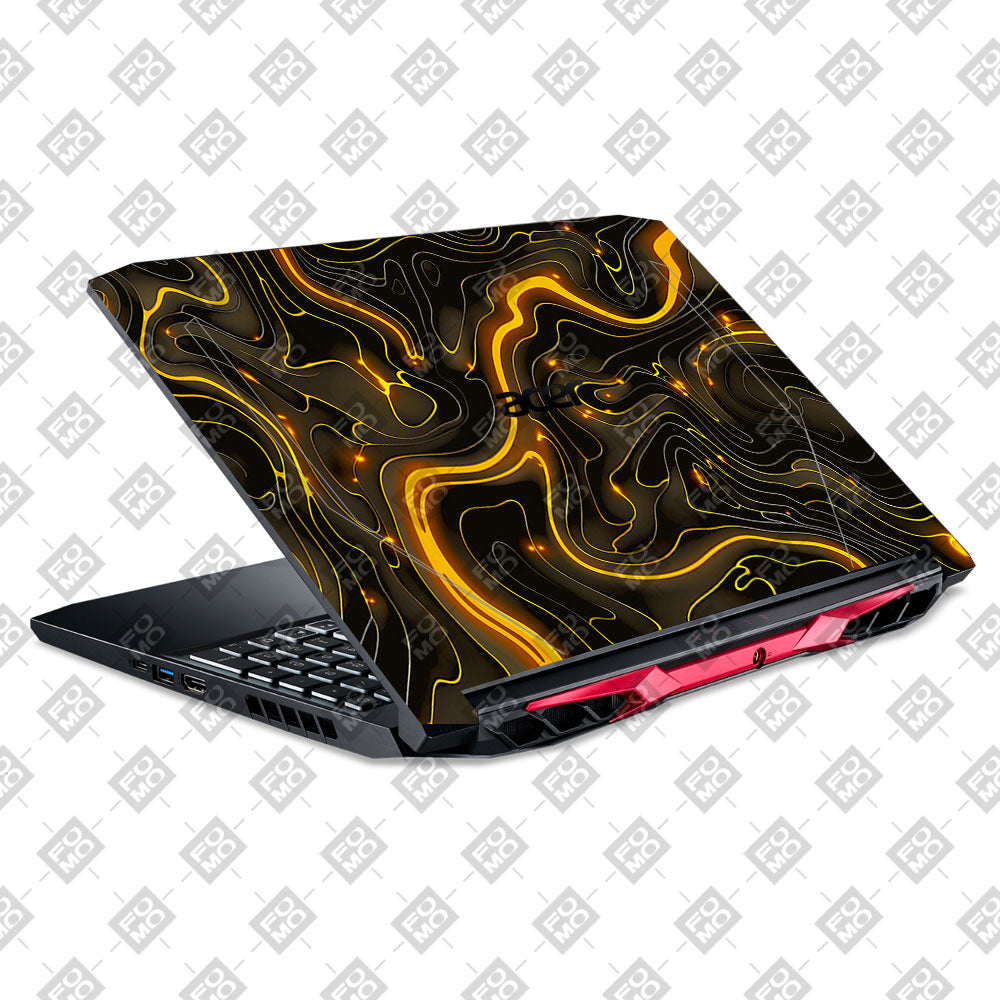 Golden Lava Waves Acer Nitro 5 AN515 44, 56 Laptop Skin