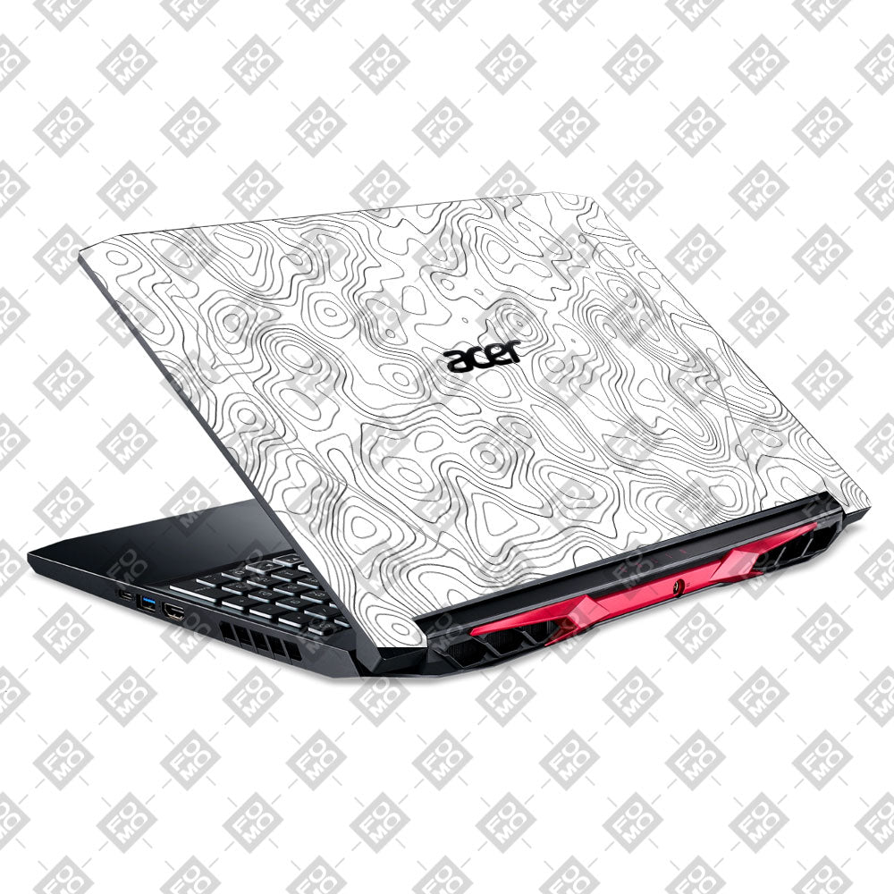 White Contour Design Acer Nitro 5 AN515 44, 56 Laptop Skin