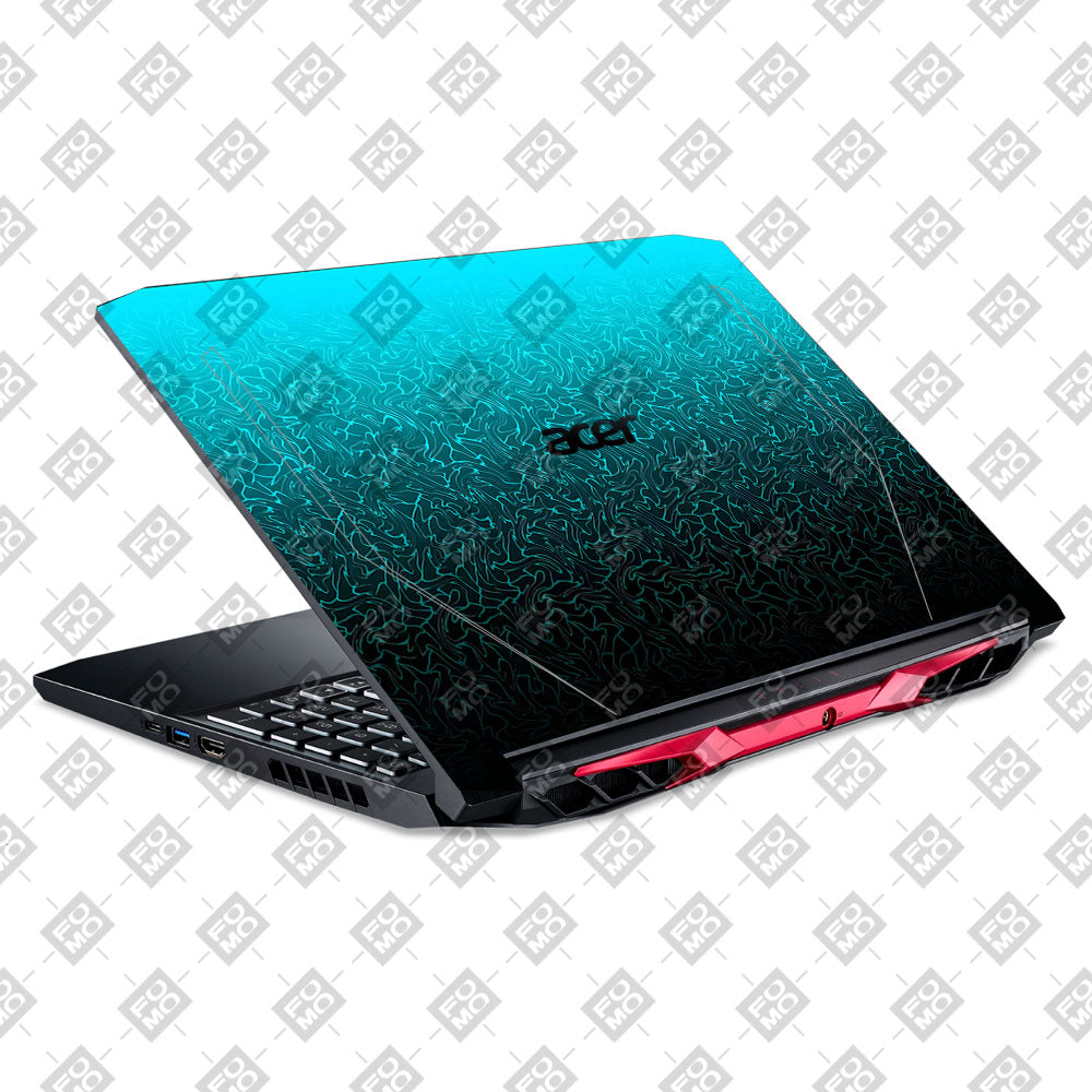 Cyan Blue to Black Gradient Acer Nitro 5 AN515 44, 56 Laptop Skin