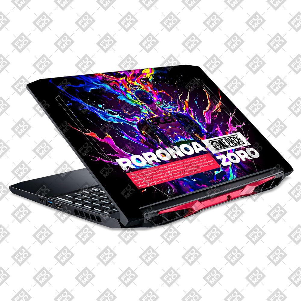 Zoro with Neon Flames Acer Nitro 5 AN515 44, 56 Laptop Skin