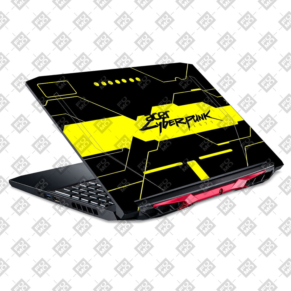 Cyberpunk Yellowline Grid Acer Nitro 5 AN515 44, 56 Laptop Skin