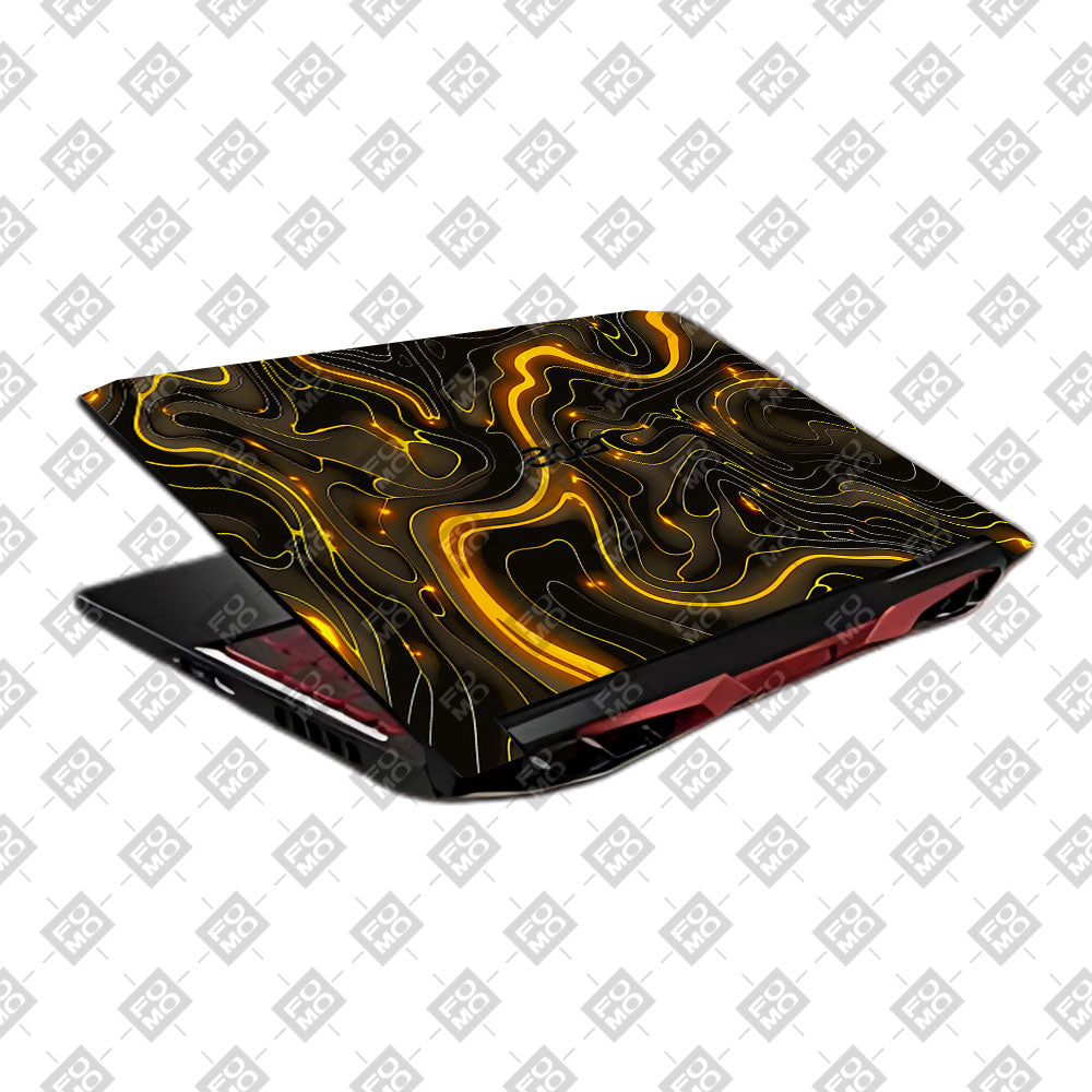 Golden Lava Waves Acer Nitro 5 AN515 45, 55, 57 Laptop Skin