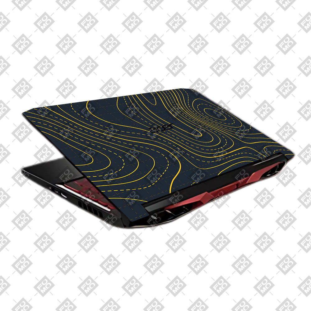 Yellow Contour Lines Acer Nitro 5 AN515 45, 55, 57 Laptop Skin