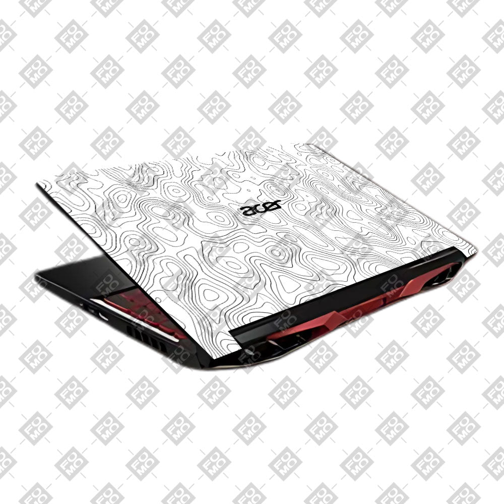 White Contour Design Acer Nitro 5 AN515 45, 55, 57 Laptop Skin