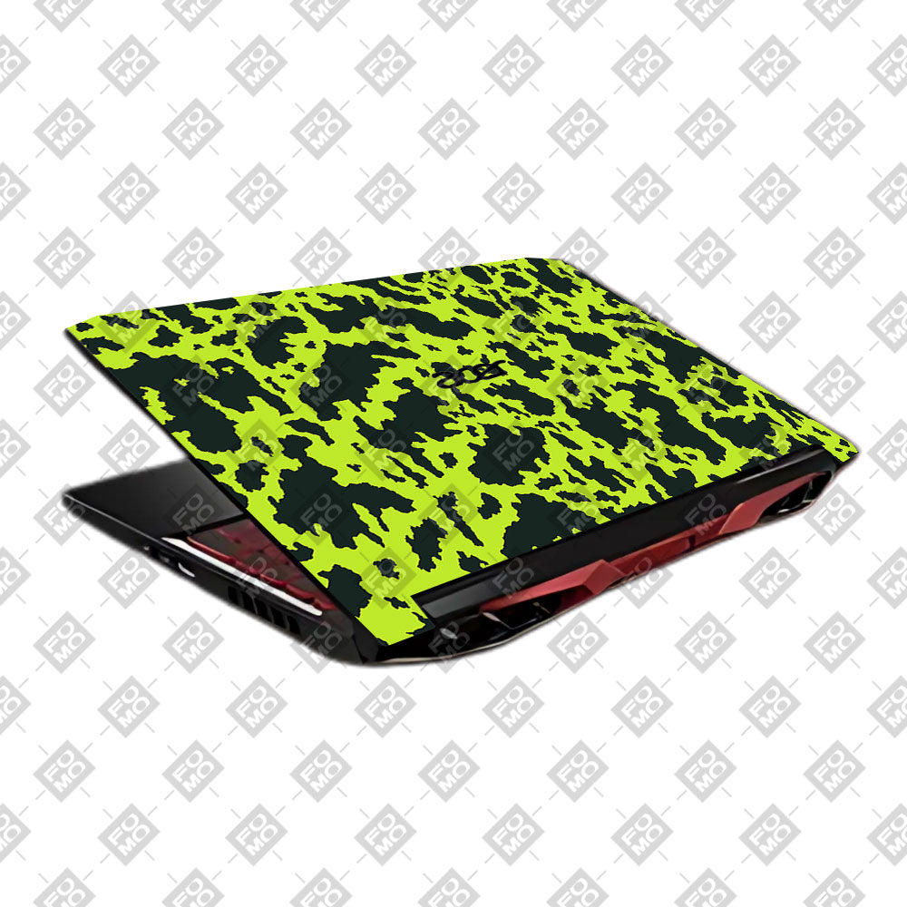 Neon Green Splatter Camo Acer Nitro 5 AN515 45, 55, 57 Laptop Skin
