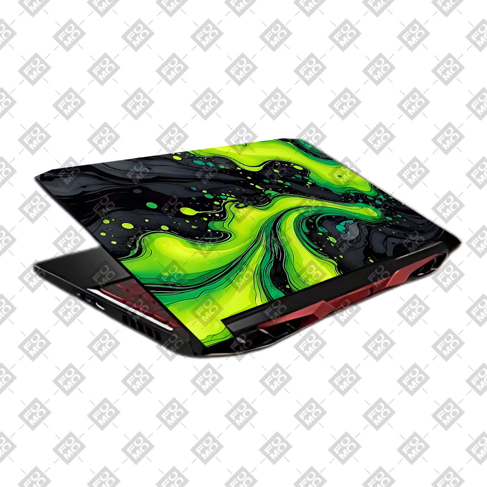 Neon Green Paint Swirls Acer Nitro 5 AN515 45, 55, 57 Laptop Skin