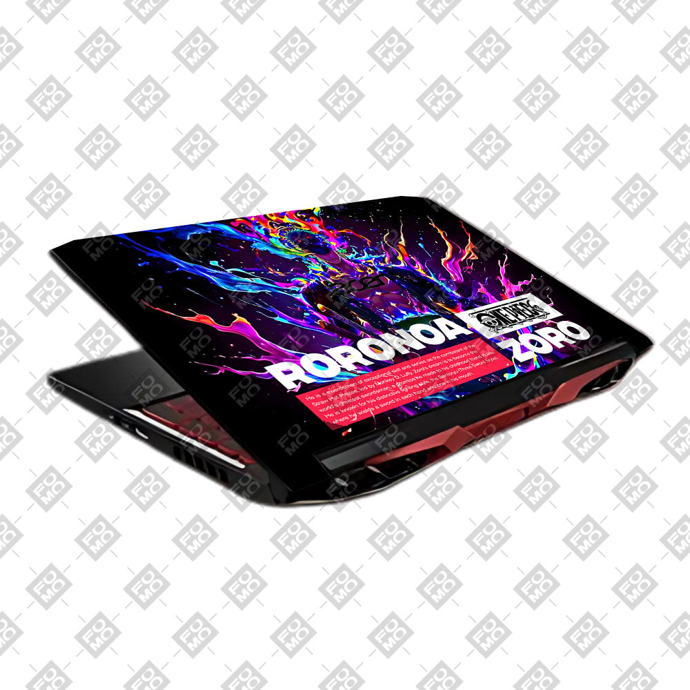 Zoro with Neon Flames Acer Nitro 5 AN515 45, 55, 57 Laptop Skin