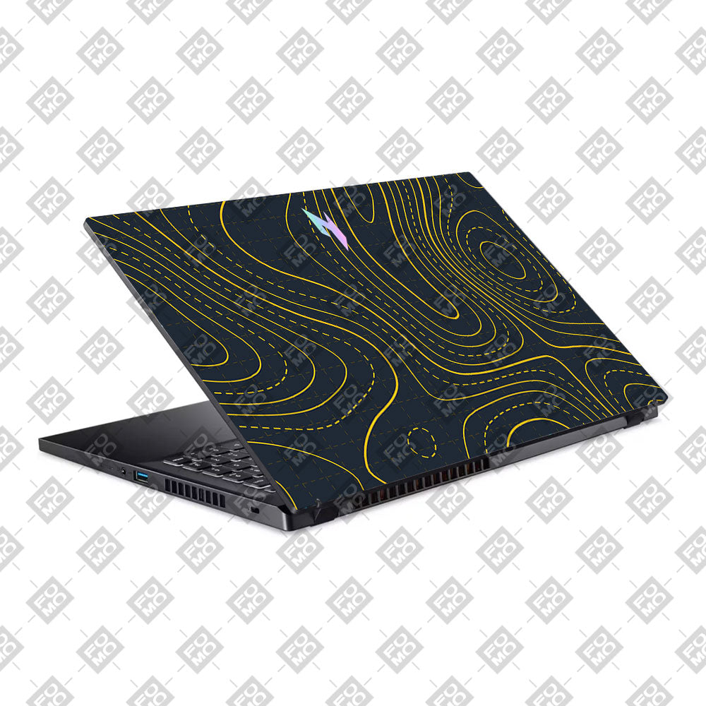 Yellow Contour Lines Acer Nitro V ANV15 51 55CA Laptop Skin