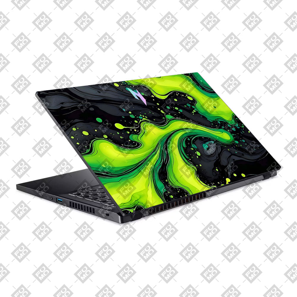 Neon Green Paint Swirls Acer Nitro V ANV15 51 55CA Laptop Skin