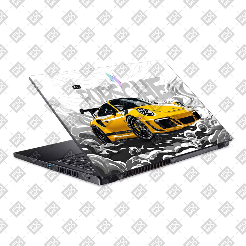 Porsche 911 Yellow Blaze Acer Nitro V ANV15 51 55CA Laptop Skin