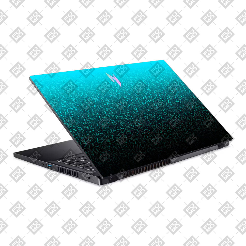 Cyan Blue to Black Gradient Acer Nitro V ANV15 51 55CA Laptop Skin
