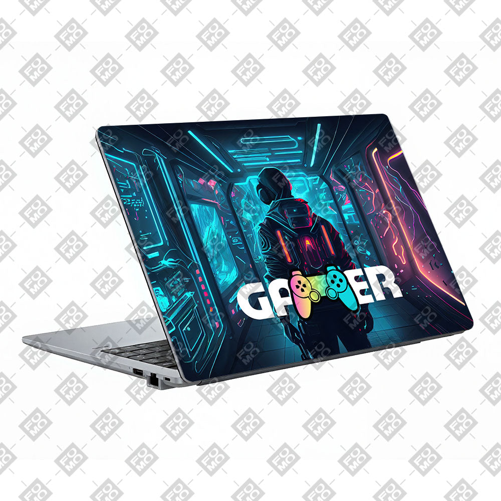 Gamer in Glowing Background Gaming Asus ExpertBook P1503 Laptop Skin